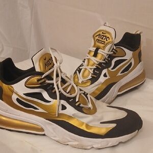 Nike Air Max White and Gold Sneakers